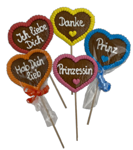 Herz am Stiel mit div. Sprüchen