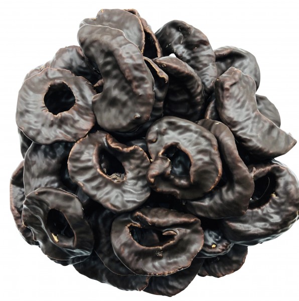 Getrocknete Apfelringe Zartbitter 150g