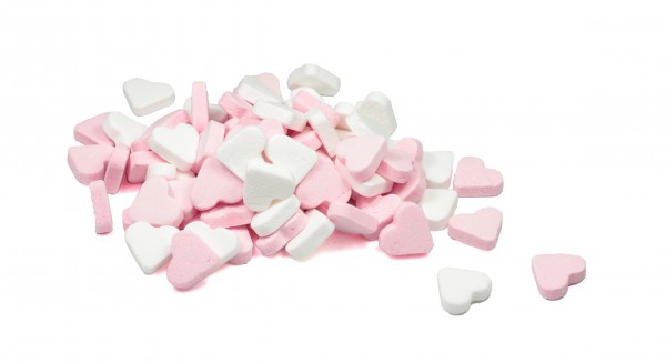 Pfefferminzherzen Rosa-Weiß